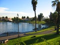 Lake MacArthur Park, Westlake, Los Angeles, California, USA Royalty Free Stock Photo