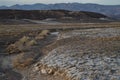 Early morning landscape view borax salt flats Mojave Desert, Death Valley, California USA Royalty Free Stock Photo