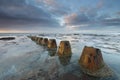 Early morning light at Coledale rock shelf Royalty Free Stock Photo