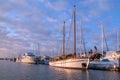 Early morning light over Channel Islands harbor in Port Hueneme California USA Royalty Free Stock Photo