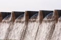 A rare view of Midmar dam overflowing the wall Royalty Free Stock Photo