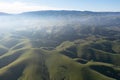 Aerial View of Scenic, Green Hills in Northern California Royalty Free Stock Photo