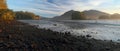 Tofino, Vancouver Island, Landscape Panorama of Early Morning Light at Tofino Inlet Mudflats, British Columbia, Canada Royalty Free Stock Photo