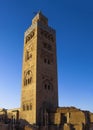 Early morning in Marrakesch with view to famous minaret Royalty Free Stock Photo