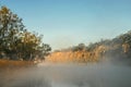 Early morning mist and fog on the Murray River near Wakerie in South Australia Royalty Free Stock Photo
