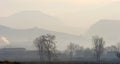 Early morning mist over Spanish countryside Royalty Free Stock Photo