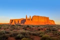 Early morning in the Monument Valley with long shadows