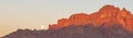 Early morning moonset and sunrise over Red Mountain in Salt River Canyon near Mesa Arizona United States Royalty Free Stock Photo
