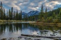 Early Morning at Mount Lorette Ponds, Kananaskis Country, Canada Royalty Free Stock Photo