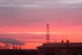 Early morning multicolored sunrise. sky at sunrise in the city. Royalty Free Stock Photo