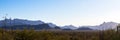 Wide panorama at dawn of Organ Pipe Cactus National Monument in southern Arizona