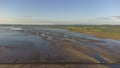 Early morning over the causeway to Holy Island of Lindisfarne, Northumberland Royalty Free Stock Photo