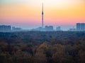 early morning over city and urban park Royalty Free Stock Photo