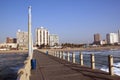 Early morning Pier View of Beach Front Royalty Free Stock Photo