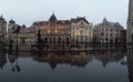 Early morning reflection after the rain, center of the city