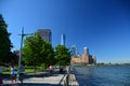 Early morning runners Battery Park City Promenade, NYC Royalty Free Stock Photo