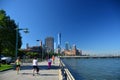 Early morning runners Battery Park City Promenade, NYC Royalty Free Stock Photo