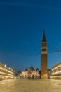 Early morning in San Marco Square without people in Venice before sunrise, Italy Royalty Free Stock Photo