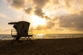 Early Morning Silhouette of Life Guard Stand, Royalty Free Stock Photo