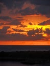 Early morning sky before sunrise by the black sea in constanta romania