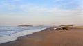 Morning at the south end of Tybee Island beach Royalty Free Stock Photo