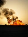 Oilfield Blowdown Flare at a desert location Royalty Free Stock Photo