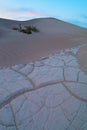 Early Morning Sunlight Over Sand Dunes And Mountains At Mesquite flat dunes, Death Valley National Park, California USA Royalty Free Stock Photo