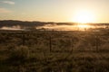 Early Morning Sunrise Along Misty River Landscape Royalty Free Stock Photo