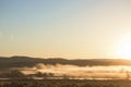 Early Morning Sunrise Along Misty River Landscape Royalty Free Stock Photo