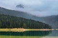 Morning Fog over Mountains Mountain Lake and Forest Royalty Free Stock Photo