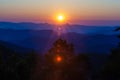 Early morning sunrise over blue ridge mountains Royalty Free Stock Photo