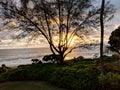 Early Morning Sunrise over the ocean on Waimanalo Beach Royalty Free Stock Photo