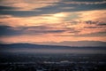 Early morning sunrise over valley of fire and las vegas Royalty Free Stock Photo