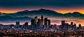 Downtown Los Angeles skyline Sunrise Royalty Free Stock Photo