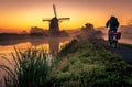 Early morning before sunrise in the polder Royalty Free Stock Photo