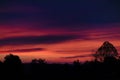 Early morning sunrise with silhouetted trees in Virginia