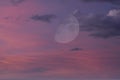Early morning sunrise Sky over Perceton in Irvine with Half Moon Royalty Free Stock Photo