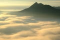 Sea of clouds at Lake Mashu Royalty Free Stock Photo