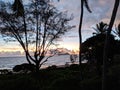 Early Morning Sunrise on Waimanalo Beach over ocean Royalty Free Stock Photo