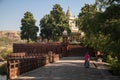 Early morning sweeping time in the surroundings of the Jaswant Thada cenotaph, Jodhpur, Rajasthan, India