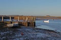 Early Morning, tides out, Old boat scene. Royalty Free Stock Photo