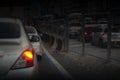 Early morning traffic cars jam in rush hour Royalty Free Stock Photo