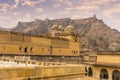 An early morning view across the fortifications above Jaipur, Rajasthan, India