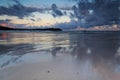 Early morning view of the beach at Polzeath Royalty Free Stock Photo