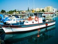 Cyprus fish boat in silent harber Royalty Free Stock Photo