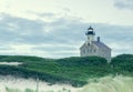 Block Island, RI / United States - Sept.16, 2020: Early morning view of the historic Block Island North Light