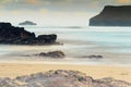 Early morning view over the beach at Polzeath Royalty Free Stock Photo