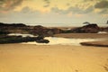 Early morning view over the beach at Polzeath Royalty Free Stock Photo