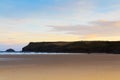 Early morning view over the beach at Polzeath Royalty Free Stock Photo