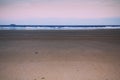 Early morning view over the beach at Polzeath Vintage Retro Filter. Royalty Free Stock Photo